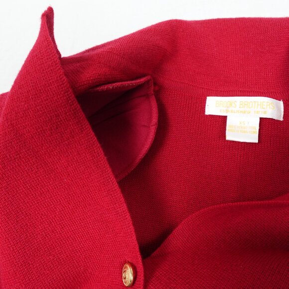 Vintage BROOKS BROTHERS Merino Wool Fine Knit Cardigan Sweater Women's XS - Picture 8 of 10